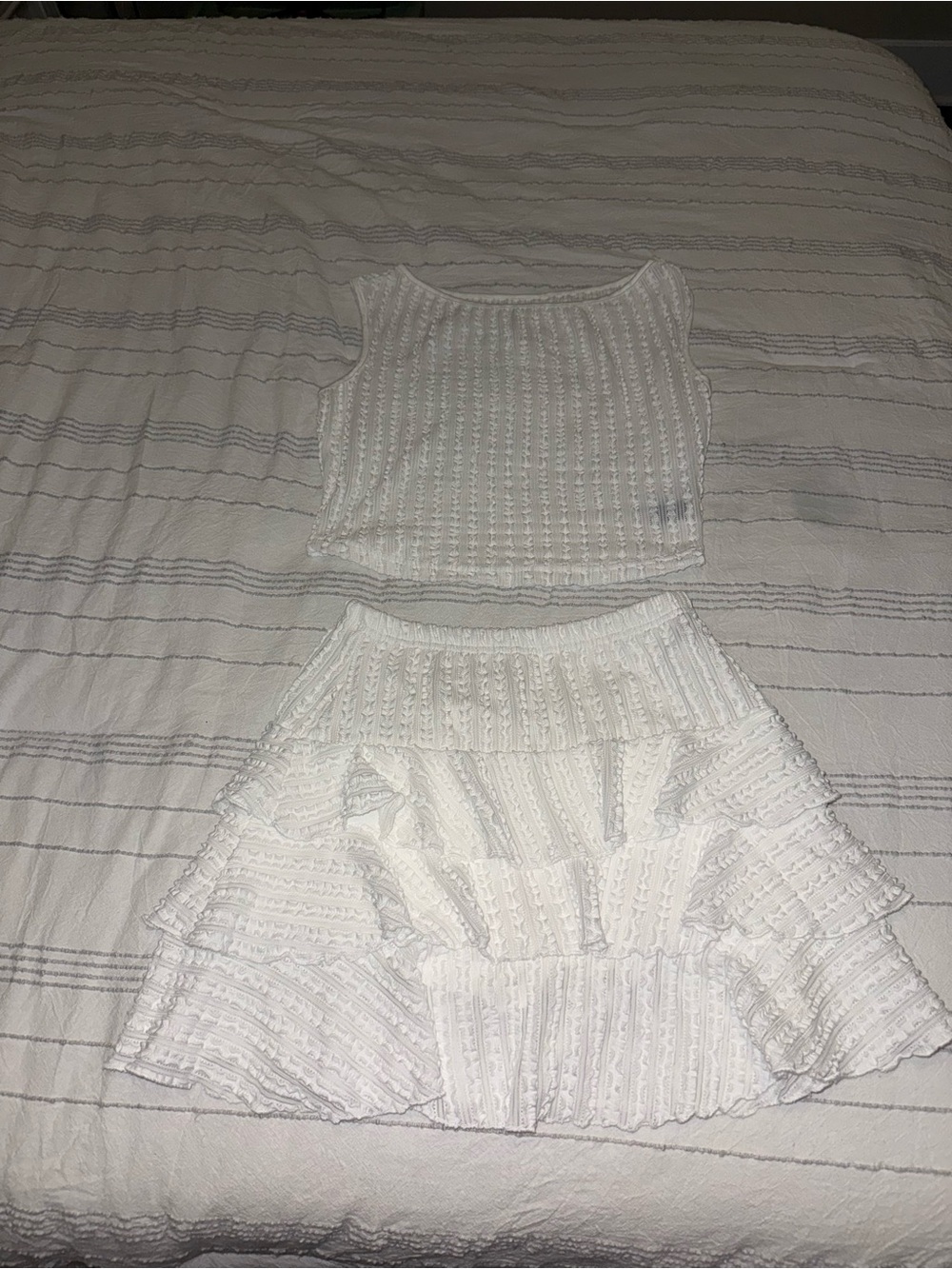 SHEIN two piece crop top & skirt set
